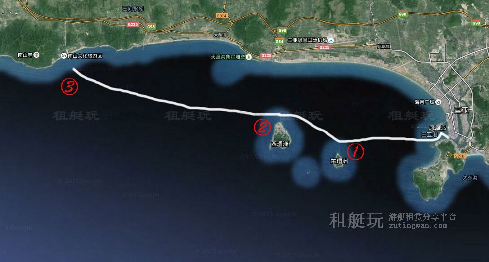 三亞旅游游艇租賃 三亞港-東西島-南山寺航線 三亞旅游游艇租賃 三亞港-東西島-南山寺航線